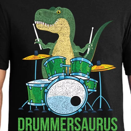 Funny Dinosaur Musician T Rex Drummer Boy Gift Drums Pajama Set