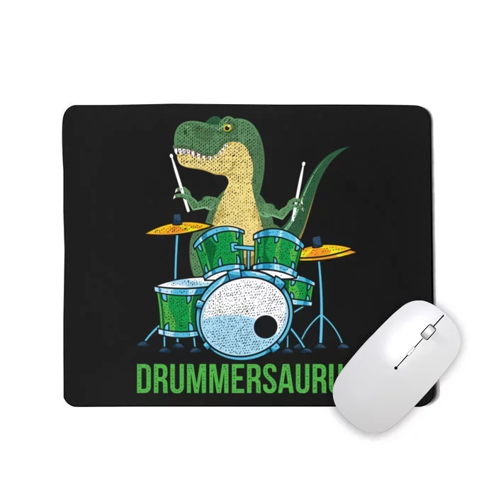 Funny Dinosaur Musician T Rex Drummer Boy Gift Drums Mousepad