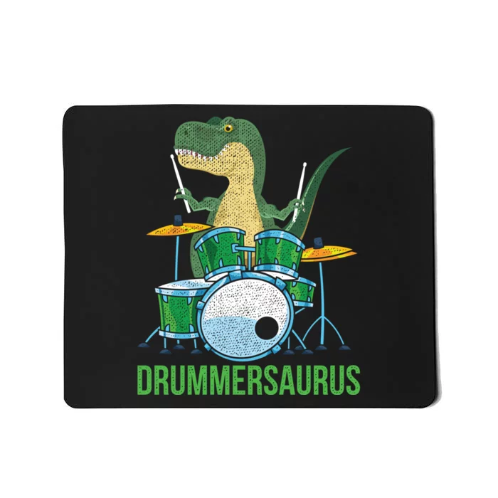 Funny Dinosaur Musician T Rex Drummer Boy Gift Drums Mousepad