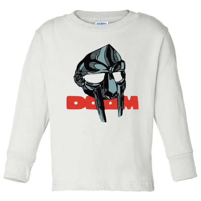 Funny Doom Mask All Caps Madvillain Mf Toddler Long Sleeve Shirt