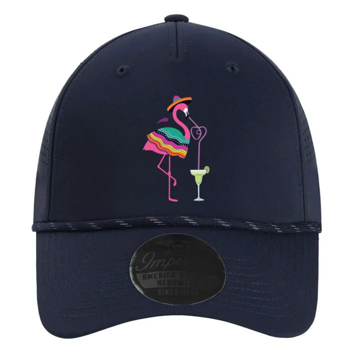 Flamingo Drinking Margarita Mexican Poncho Cinco De Mayo Performance The Dyno Cap