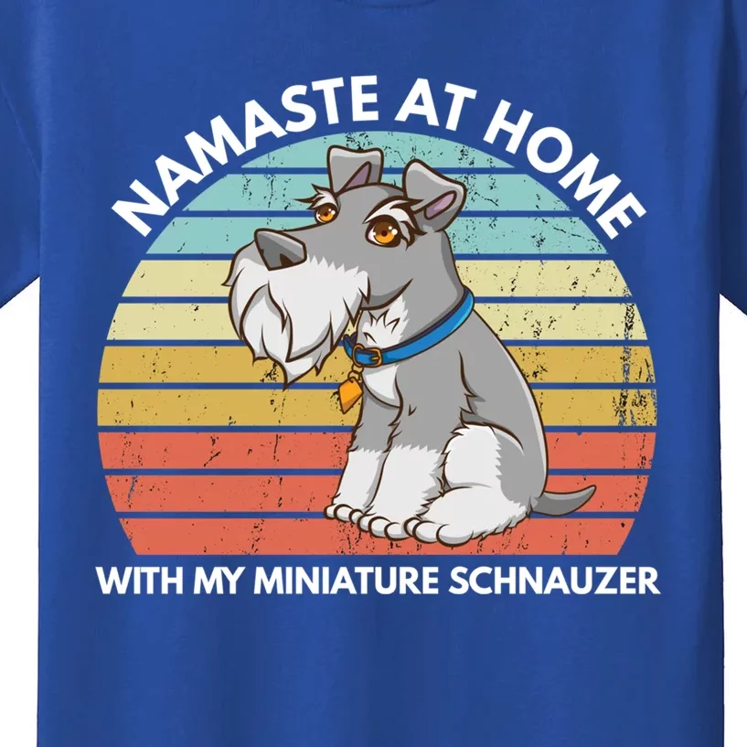 Funny Dog Mom And Yoga Lover Miniature Schnauzer Meaningful Gift Kids T-Shirt