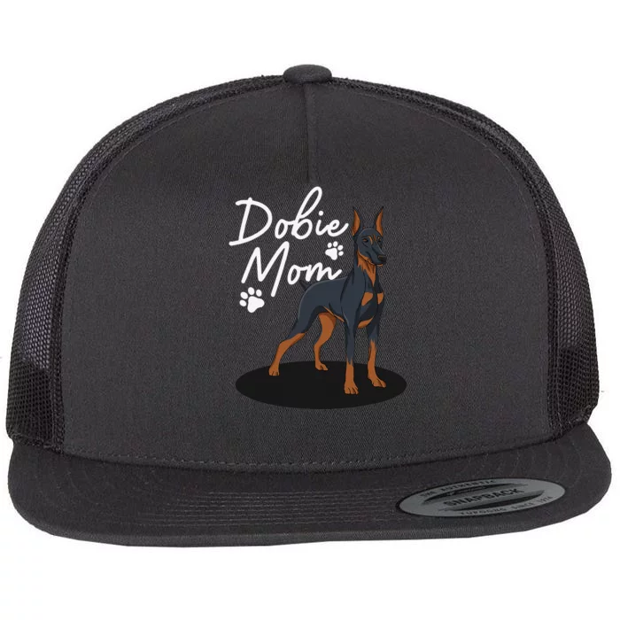 funny Doberman Mom For Mother Doberman Pinscher Flat Bill Trucker Hat