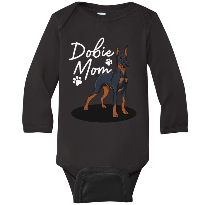 funny Doberman Mom For Mother Doberman Pinscher Baby Long Sleeve Bodysuit