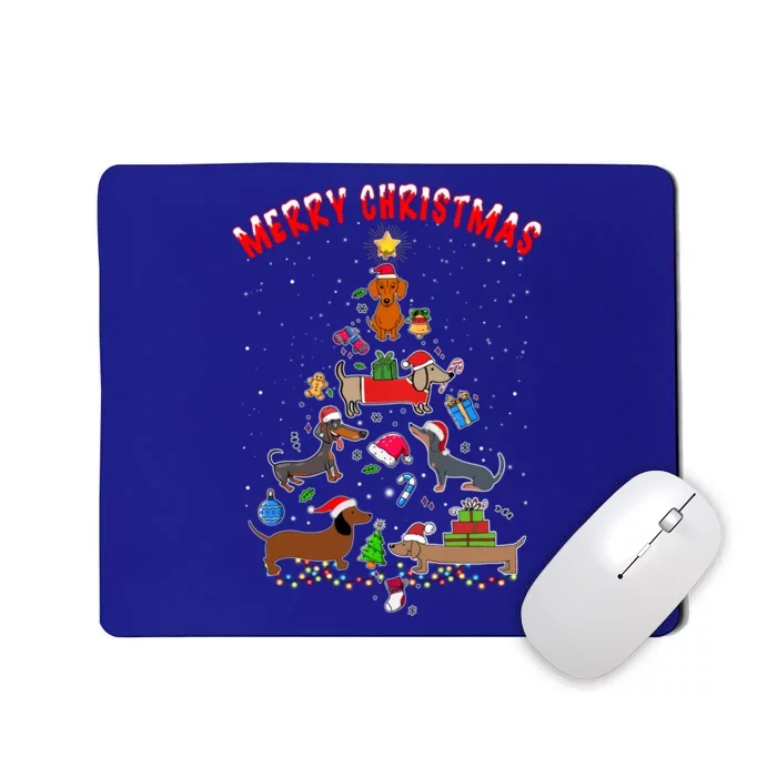 Funny Dachshund Merry Christmas Tree Gift Ornat Decor Gift Mousepad