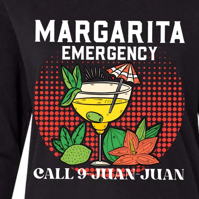 Funny Drinking Margarita Emergency Cinco De Mayo Womens Cotton Relaxed Long Sleeve T-Shirt