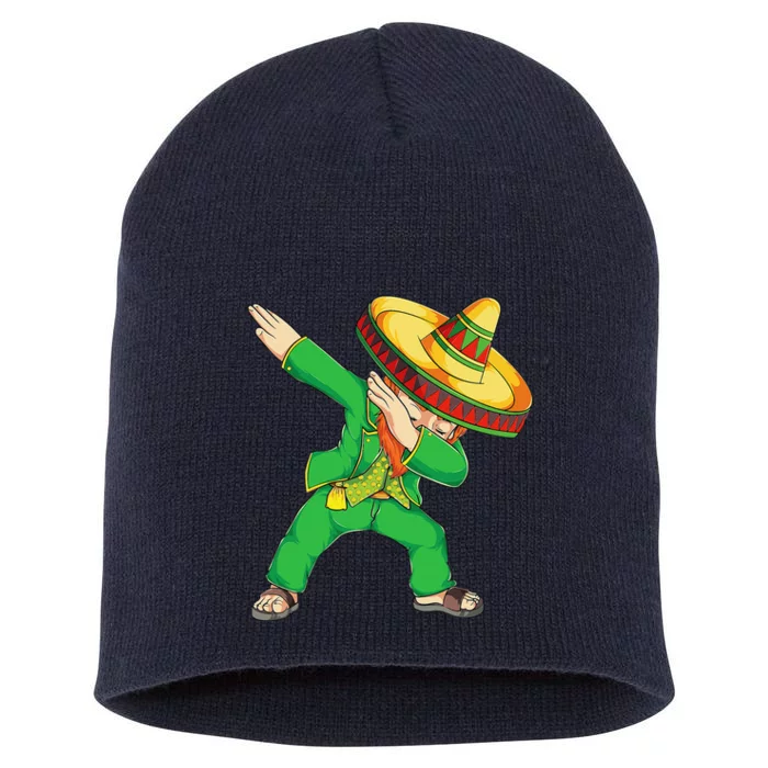 Funny Dabbing Mexican Leprechaun Apparel St Patricks Day Short Acrylic Beanie