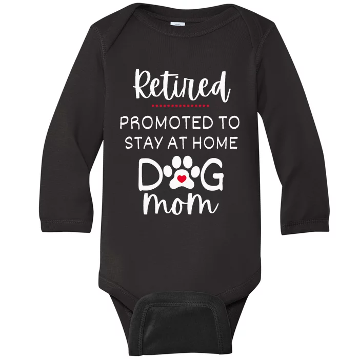 Funny Dog Mom Retirement For Dog Lover Baby Long Sleeve Bodysuit