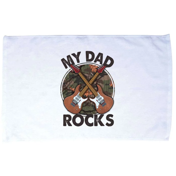 Father's Day My Dad Rocks Gift For Daddy Microfiber Hand Towel