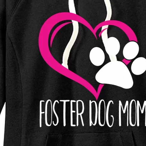 Foster Dog Mom Shirt Cute Dog Paw Heart Women's Fleece Hoodie