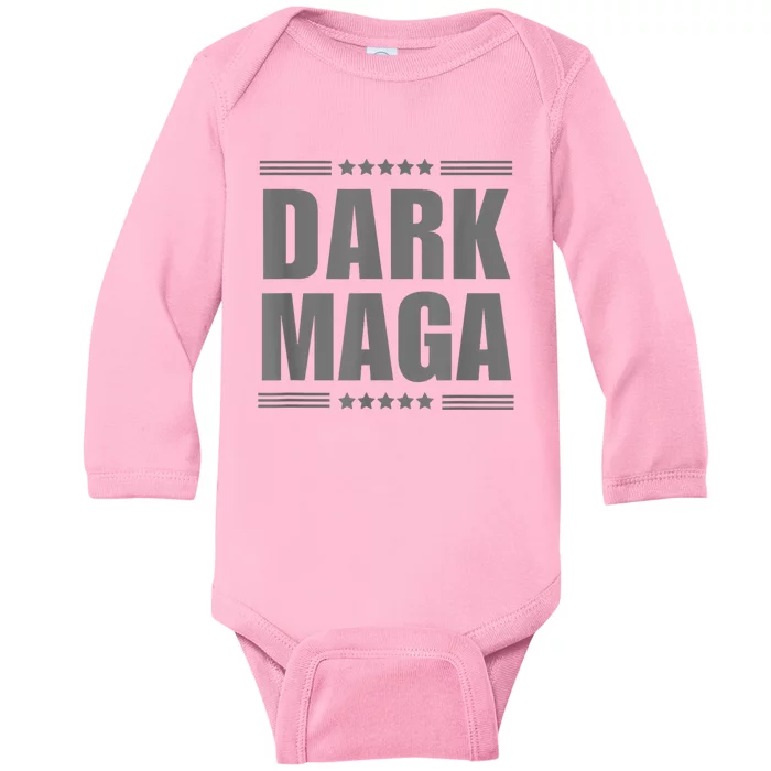 Funny Dark Maga 2024 Maga New! Dark Maga Baby Long Sleeve Bodysuit