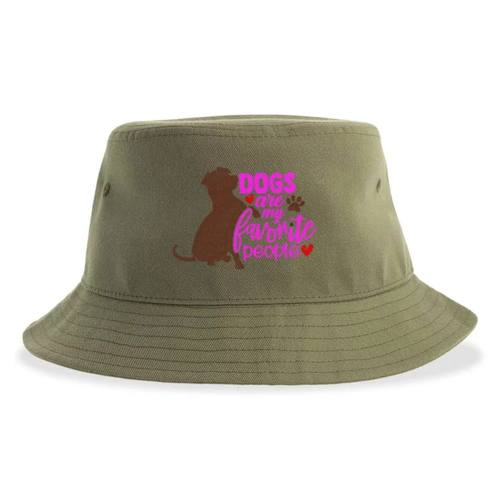 Funny Dog Mom Design Dogs Are My Favorite People Distressed Great Gift Sustainable Bucket Hat