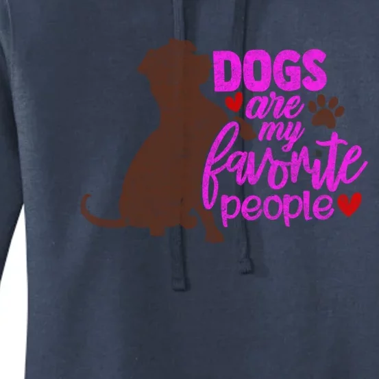 Funny Dog Mom Design Dogs Are My Favorite People Distressed Great Gift Women's Pullover Hoodie