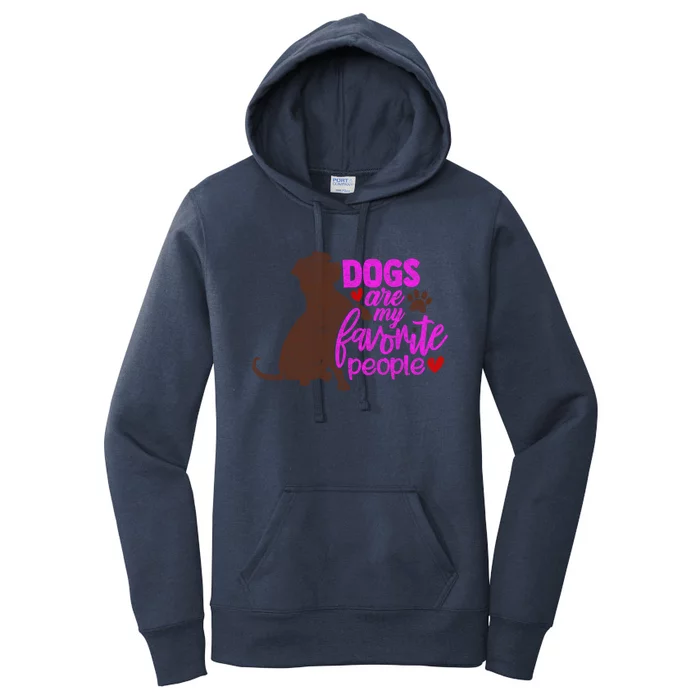 Funny Dog Mom Design Dogs Are My Favorite People Distressed Great Gift Women's Pullover Hoodie