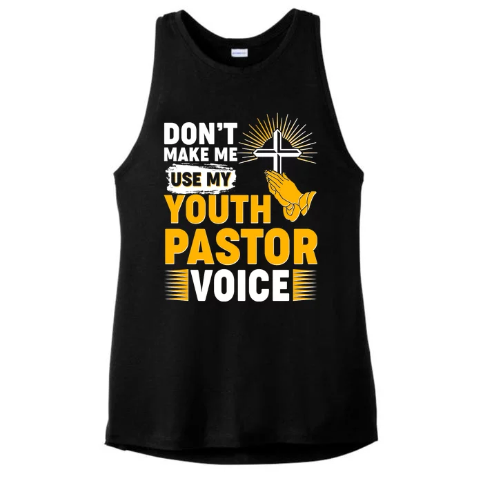 Funny Don't Make Me Use My Pastor Voice Ladies Tri-Blend Wicking Tank