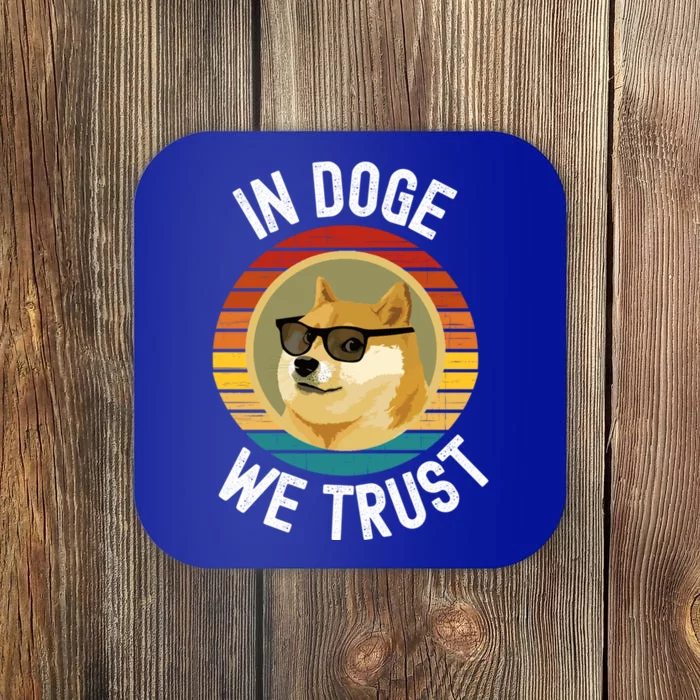 Funny Dogecoin Meme In Doge We Trust Shiba Inu Crypto Coin Cute Gift Coaster