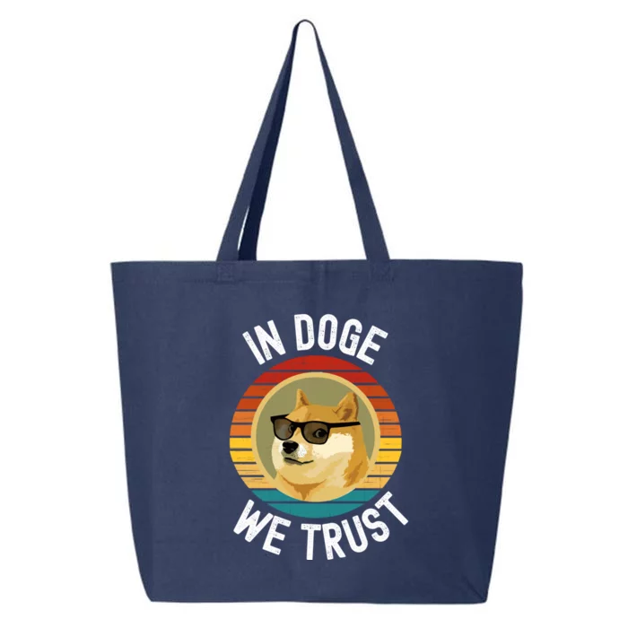 Funny Dogecoin Meme In Doge We Trust Shiba Inu Crypto Coin Cute Gift 25L Jumbo Tote