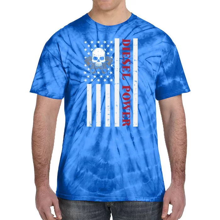 Funny Diesel Mechanic Motorcycle American Diesel Power Flag Cool Gift Tie-Dye T-Shirt