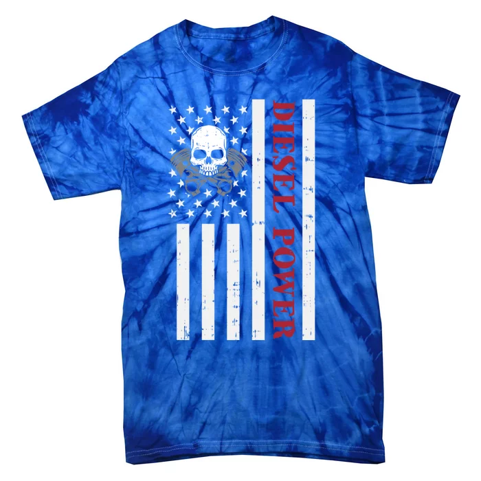 Funny Diesel Mechanic Motorcycle American Diesel Power Flag Cool Gift Tie-Dye T-Shirt