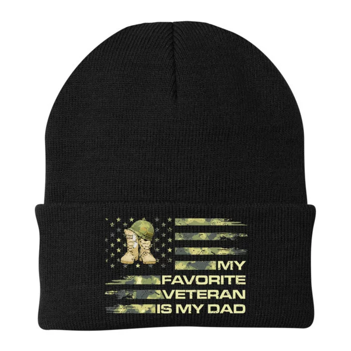 Father's Day My Favorite Veteran Is My Dad Knit Cap Winter Beanie