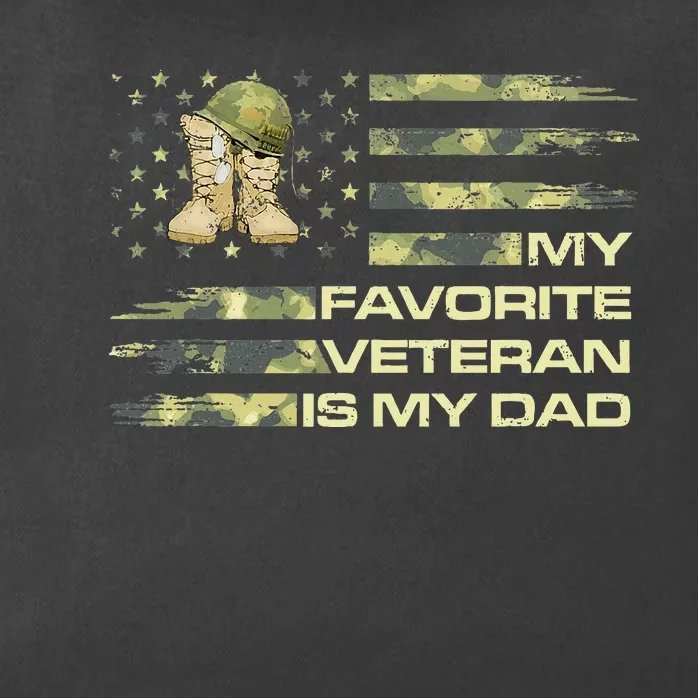 Father's Day My Favorite Veteran Is My Dad Zip Tote Bag