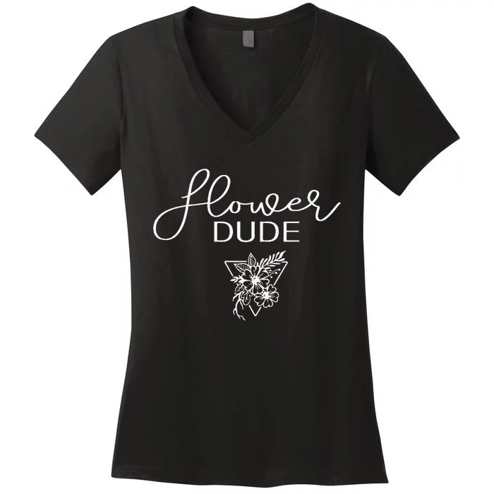 Flower Dude Man Women's V-Neck T-Shirt