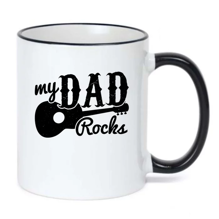 Fathers Day My Dad Rocks Music Lover Dad Meaningful Gift Black Color Changing Mug