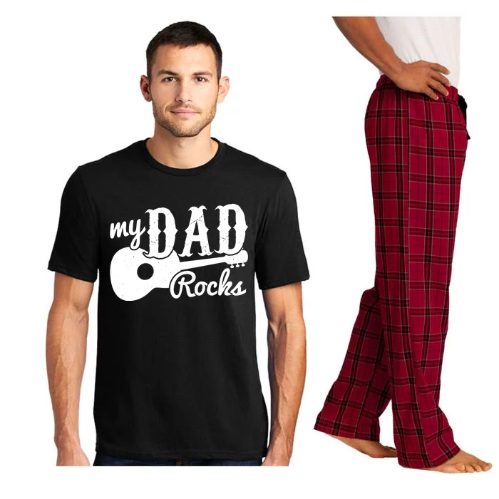 Fathers Day My Dad Rocks Music Lover Dad Meaningful Gift Pajama Set