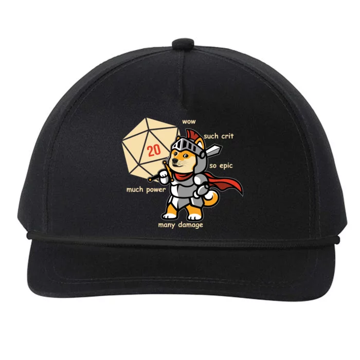 Funny DOGE Meme DnD Dungeons And Dragon Snapback Five-Panel Rope Hat