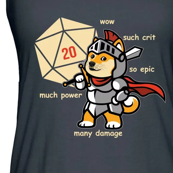 Funny DOGE Meme DnD Dungeons And Dragon Ladies Essential Flowy Tank