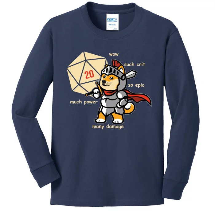 Funny DOGE Meme DnD Dungeons And Dragon Kids Long Sleeve Shirt