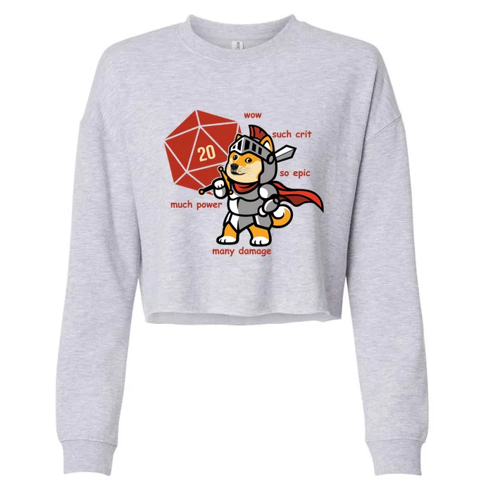 Funny DOGE Meme DnD Dungeons And Dragon Cropped Pullover Crew