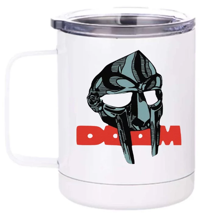 Funny Doom Mask All Caps Madvillain Mf Front & Back 12oz Stainless Steel Tumbler Cup