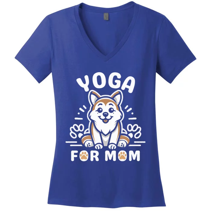 Funny Dog Mom Doing Yoga Funny MotherS Day Gift Women's V-Neck T-Shirt