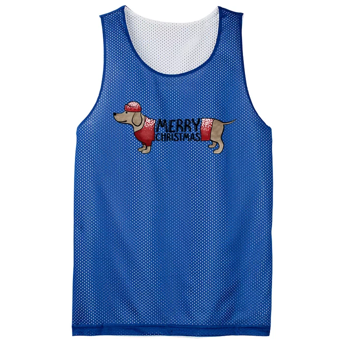 Fun Dachshund Merry Christmas Doxie Wiener Weenie Meaningful Gift Mesh Reversible Basketball Jersey Tank