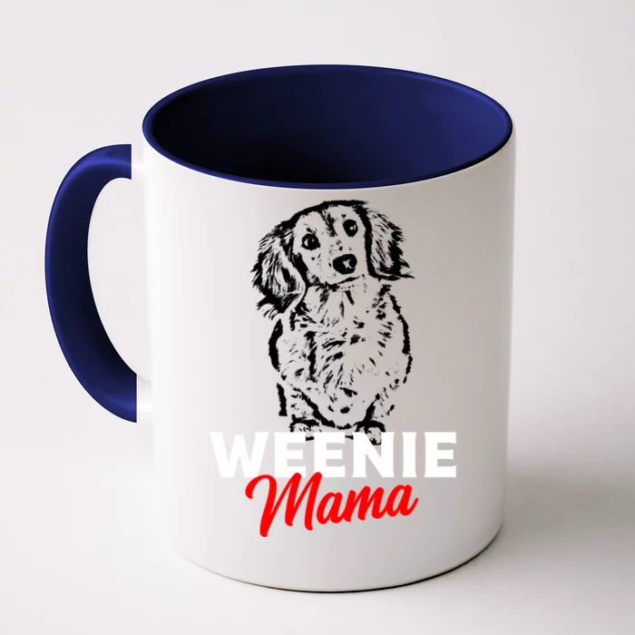 Funny Dachshund Mama Lover Weiner Dog Gift Front & Back Coffee Mug