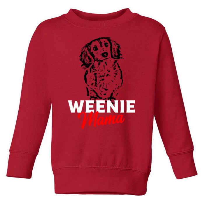 Funny Dachshund Mama Lover Weiner Dog Gift Toddler Sweatshirt