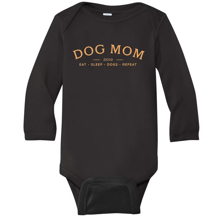 Funny Dog Mom Humour Wo's Top For Dog Mom, Mum Baby Long Sleeve Bodysuit