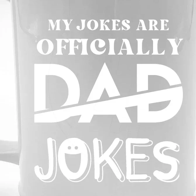 Fathers Day My Jokes Are Officially Dad Jokes Wife Daughter Front & Back Beer Stein