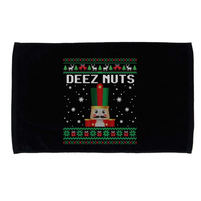 Funny Deez Nuts Nutcracker Gifts Ugly Christmas Microfiber Hand Towel