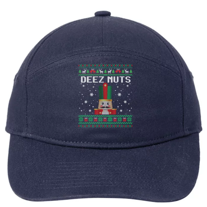 Funny Deez Nuts Nutcracker Gifts Ugly Christmas 7-Panel Snapback Hat