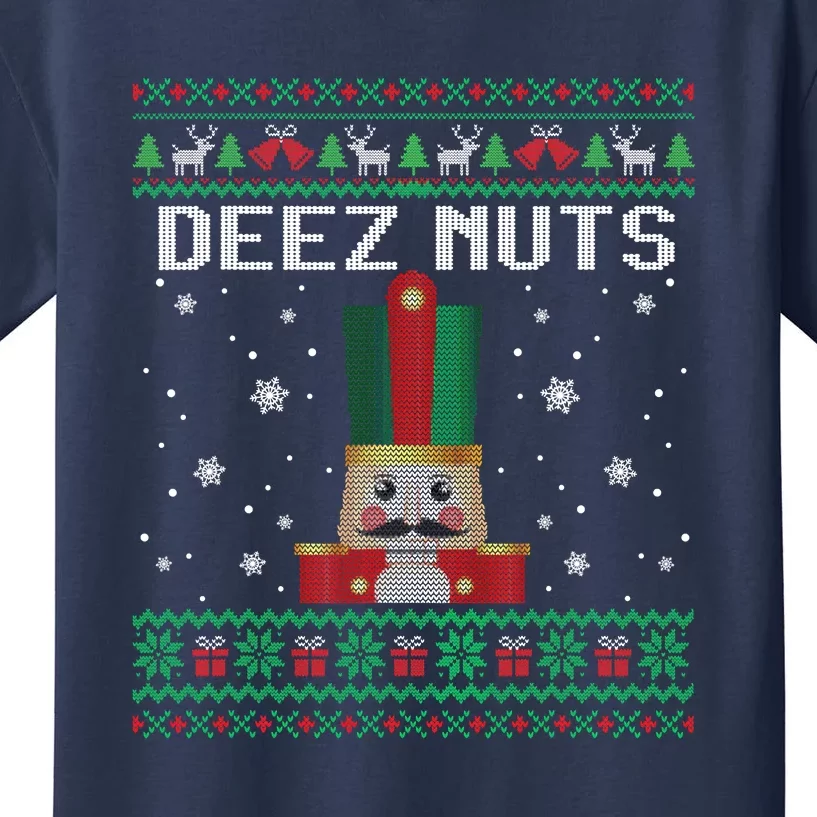 Funny Deez Nuts Nutcracker Gifts Ugly Christmas Kids T-Shirt