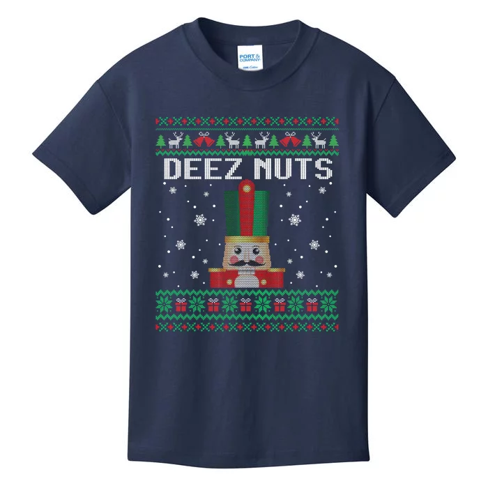 Funny Deez Nuts Nutcracker Gifts Ugly Christmas Kids T-Shirt