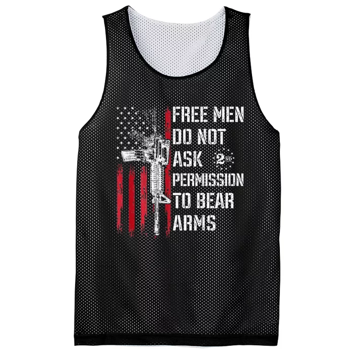 Free Do Not Ask Permission To Bear Arms Pro 2a On Back Mesh Reversible Basketball Jersey Tank