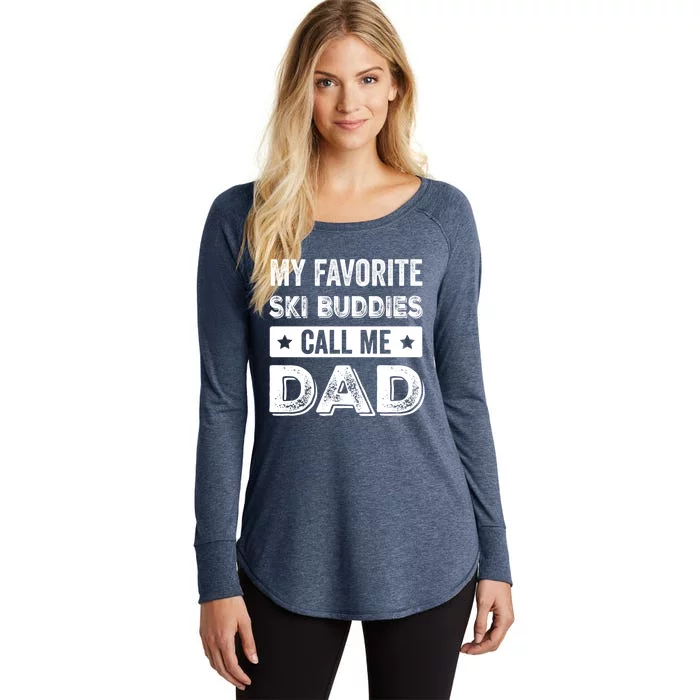 Fathers Day Novelty For Funny Ski Dad Great Gift Women's Perfect Tri Tunic Long Sleeve Shirt