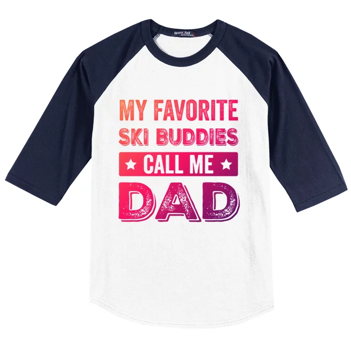 Fathers Day Novelty For Funny Ski Dad Great Gift Baseball Sleeve Shirt