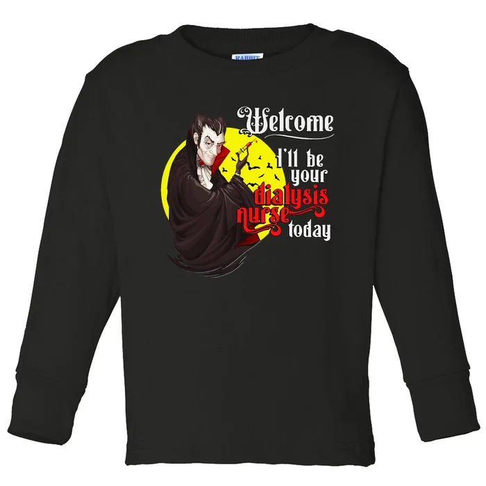 Funny Dialysis Nurse A Vampire Dialysis Nurse Toddler Long Sleeve Shirt