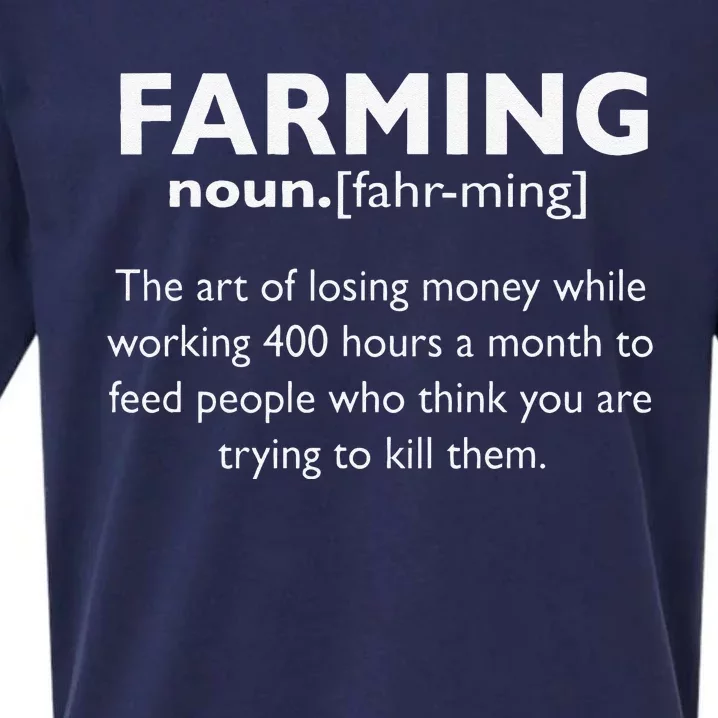 Farming Definition Noun Gift Funny Farmer Sueded Cloud Jersey T-Shirt