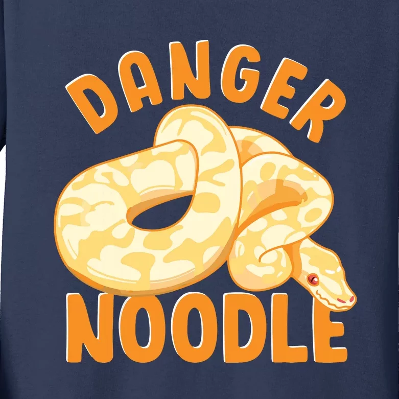 Funny Danger Noodle Snake Boy Snakes Meme Ball Python Kids Long Sleeve Shirt