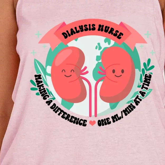 Funny Dialysis Nurse Cute Ney Nurse For Mom Gift Women's Knotted Racerback Tank